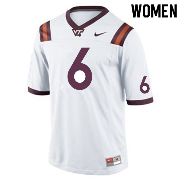 Women #6 AJ Bush Virginia Tech Hokies College Football Jerseys Sale-Maroon
